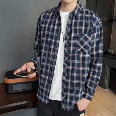 Camisa Casual Cuadros Estilo Hong Kong para Jóvenes - Image 11