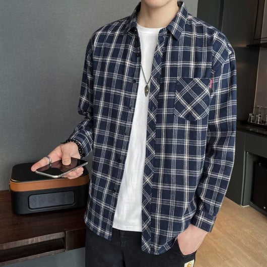 Camisa Casual Cuadros Estilo Hong Kong para Jóvenes - Image 11