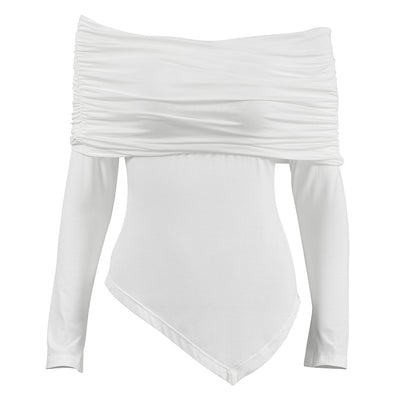 Blusa Slim Fit Cuello Asimétrico Fuera del Hombro Reductora - Image 5