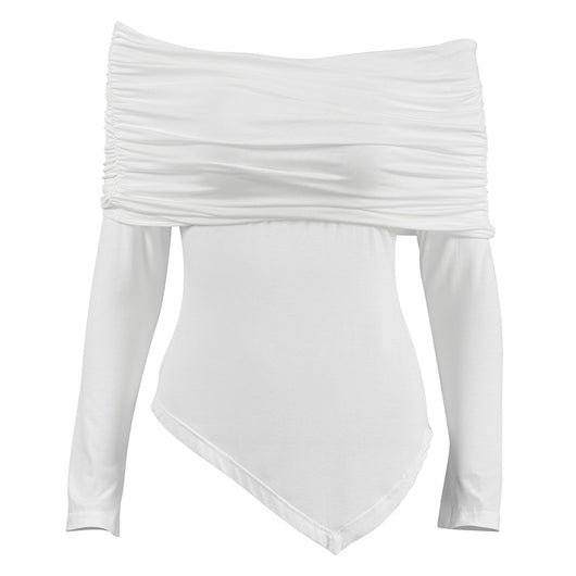 Blusa Slim Fit Cuello Asimétrico Fuera del Hombro Reductora - Image 5
