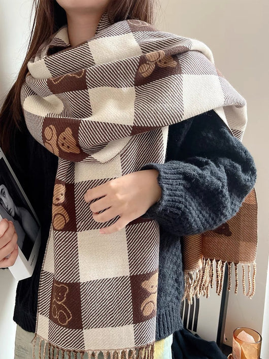 Bufanda de Faux Cashmira Cálida y Versátil para Mujer - Otoño e Invierno - Image 8