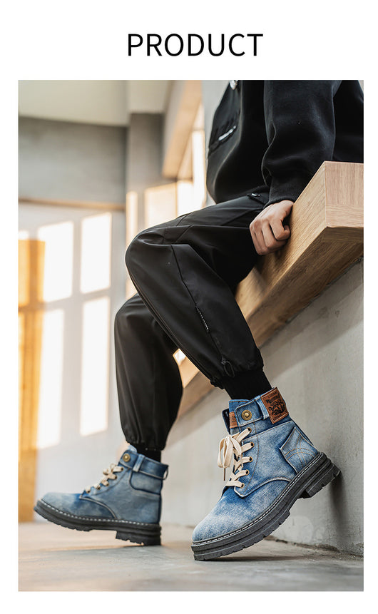 Botas Martin Denim Talla Grande para Hombre - Calzado de Trabajo Versátil - Image 18