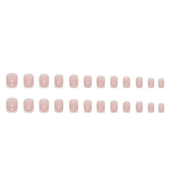 Uñas Postizas Francesas Clásicas Blancas Desmontables