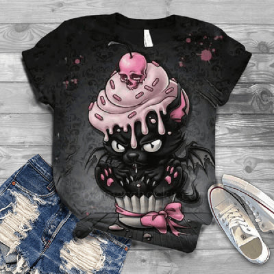 Playera Estampado Gato para Mujer - Manga Corta - Image 8