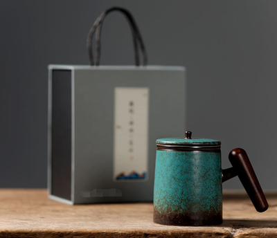 Taza Cerámica Japonesa con Tapa y Separador de Té - Image 7