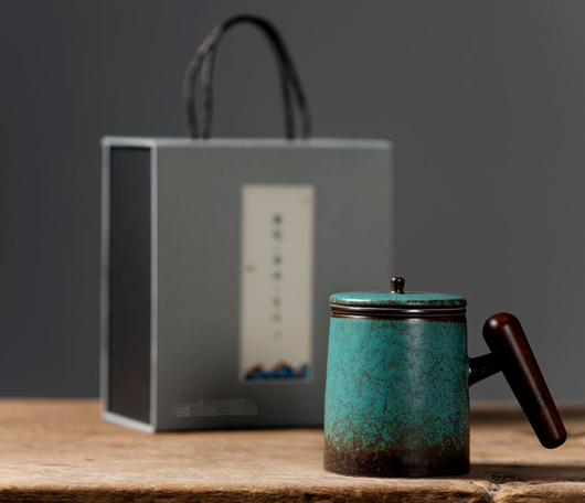 Taza Cerámica Japonesa con Tapa y Separador de Té - Image 7