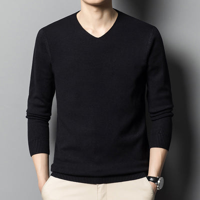Suéter Tejido Cuello V para Hombre - Prenda Base Otoño Ejecutiva - Image 9