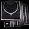 Bride's Copper Zircon Necklace Earrings Hand White