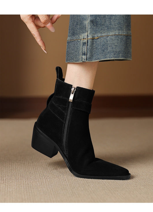 Botas de Ante con Tacón Grueso y Forro Polar para Otoño-Invierno - Image 22