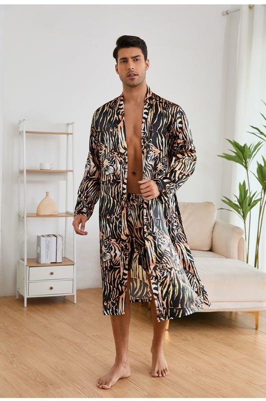 Pijama Bata de Seda Helada para Hombre - Conjunto Homewear Premium - Image 22