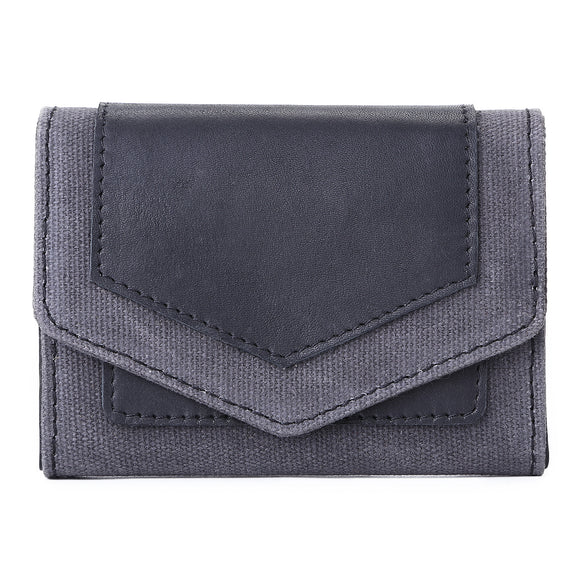 Cartera Minimalista de Cuero Vegetal y Lona Encerada
