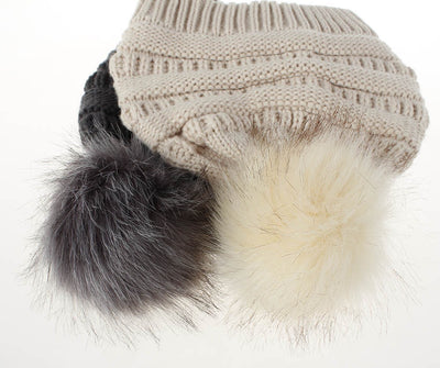 Gorro de Lana Estilo Europeo y Americano con Pompón para Mujer - Image 15