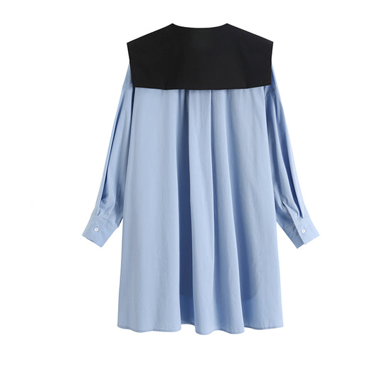 Camisa Suelta Estilo Occidental con Cuello Volador - Manga Larga Versión Coreana - Image 10
