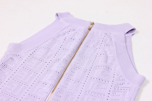Chaleco Vestido Tejido Calado Manga Larga Cuello Redondo - Image 38