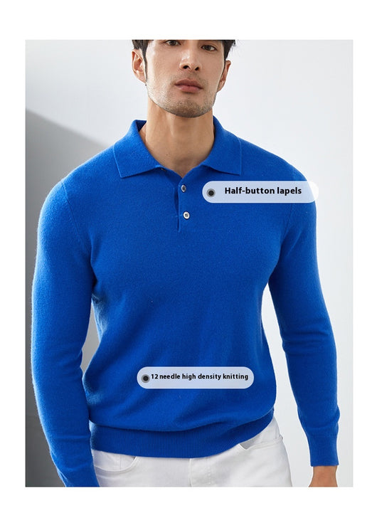 Suéter Tipo Polo de Cachemira Pura para Hombre - Image 20