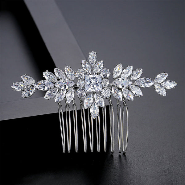 Peineta de Plata S925 con Moissanita - Accesorio Nupcial de Lujo