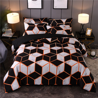 Juego de Cama Marmolizado Negro y Blanco - Image 6
