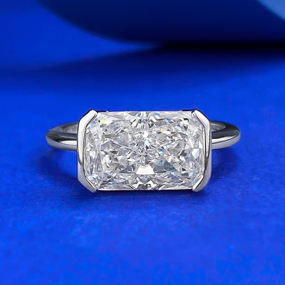 Anillo de Plata 925 con Corte de Hielo Floral Rectangular 7-11mm - Image 6