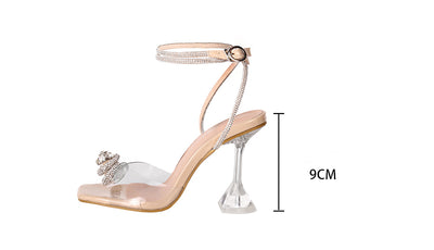 Sandalias de Tacón Stiletto Transparentes con Moño y Cristales para Fiesta - Image 13