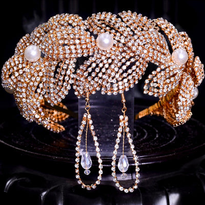 Diadema Nupcial de Hojas con Cristales - Tocado Artesanal para Novia - Image 14