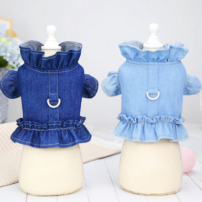 Vestido Denim para Perros y Gatos con Arnés y Gancho para Correa - Image 12