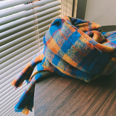 Bufanda Cuadros Infantil Otoño Invierno - Gran Chal Versátil