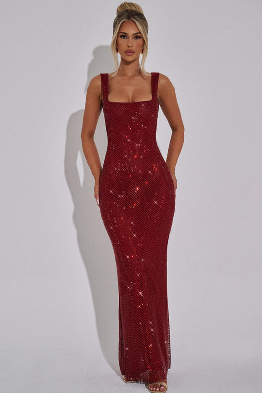 Vestido de Lentejuelas con Tirantes Dobles y Red Decorativa - Image 16