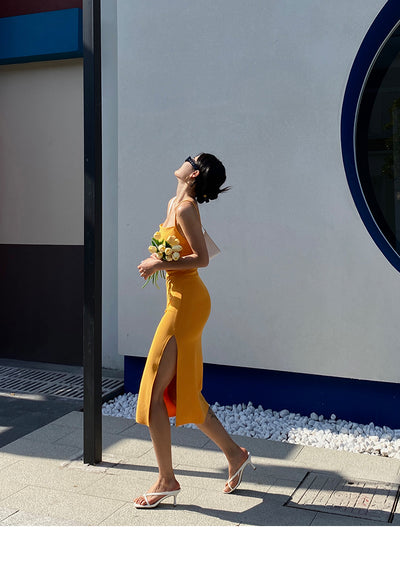 Vestido Slip Mujer Cintura Alta Elegante con Abertura - Image 7
