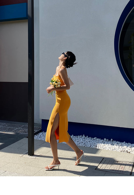 Vestido Slip Mujer Cintura Alta Elegante con Abertura - Image 7