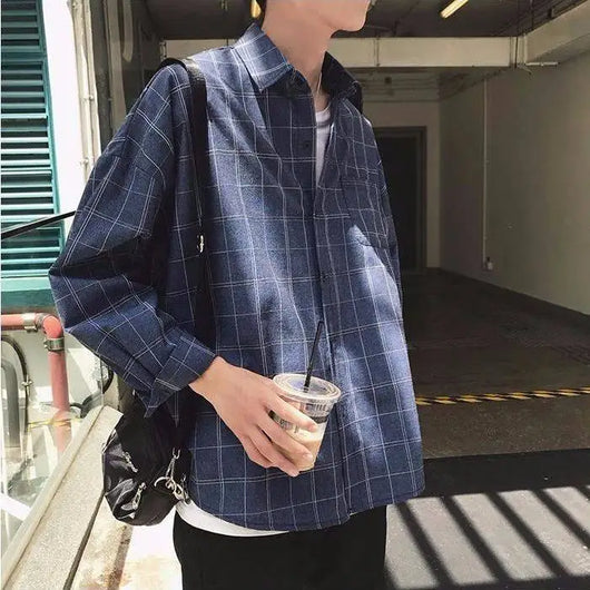 Camisa Holgada a Cuadros para Hombre - Image 8