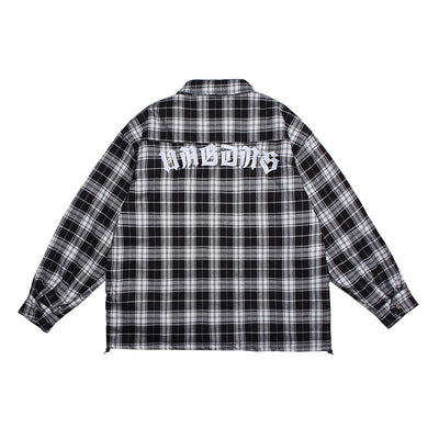 Chaqueta Acolchada de Algodón con Cuadros y Letras Bordadas para Hombre - Image 7