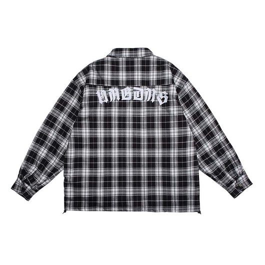 Chaqueta Acolchada de Algodón con Cuadros y Letras Bordadas para Hombre - Image 7