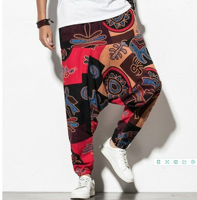 Pantalones Harem Casuales de Algodón y Lino para Hombre - Image 16