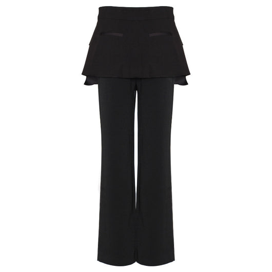 Pantalones rectos con cintura drapeada y faja integrada - Image 9