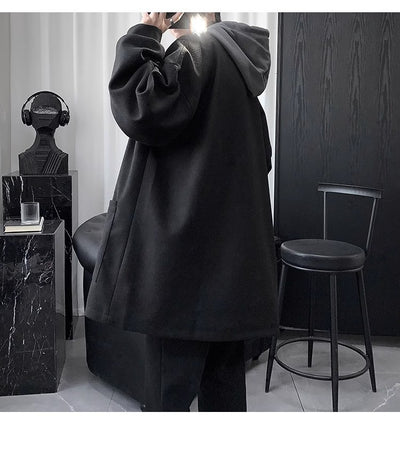 Abrigo de Lana Acolchado con Capucha para Hombre - Largo Medio - Image 8