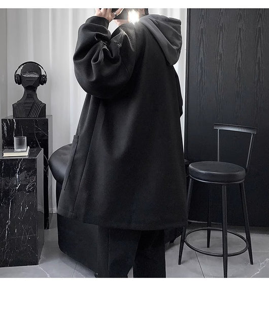 Abrigo de Lana Acolchado con Capucha para Hombre - Largo Medio - Image 8