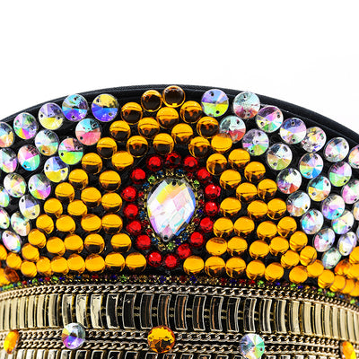 Gorro Plano Dorado con Diamantes para Fiestas y Carnavales - Image 5
