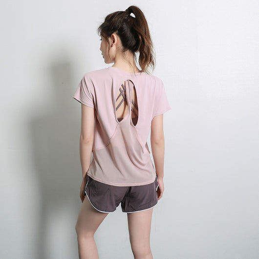 Playera Deportiva de Manga Corta Primavera Verano para Yoga y Fitness - Image 7