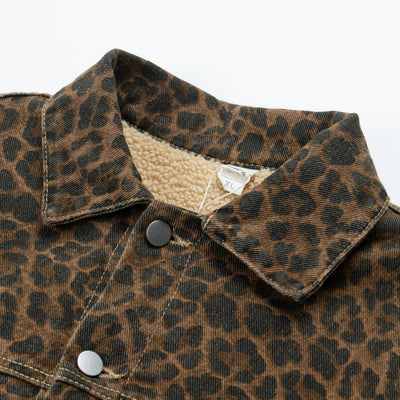 Abrigo Suelto Estampado Leopardo Vintage con Forro Grueso - Image 4