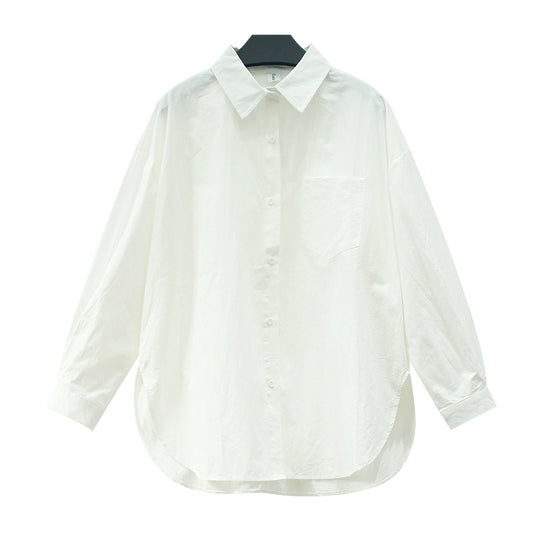 Blusa Blanca Retro Francesa para Mujer - Primavera y Otoño