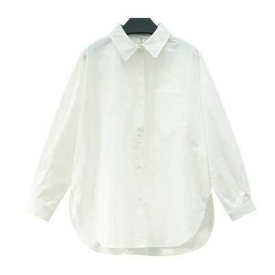 Blusa Blanca Retro Francesa para Mujer - Primavera y Otoño