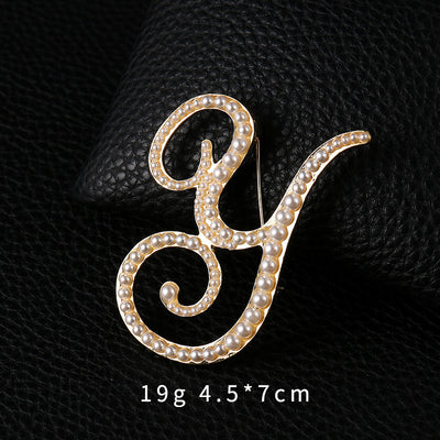 Broche Personalizado con Iniciales en Perlas - Alfiler Elegante para Mujer - Image 28