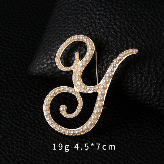 Broche Personalizado con Iniciales en Perlas - Alfiler Elegante para Mujer - Image 28