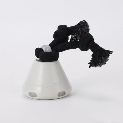 Orange pumpkin-shaped dog toy with a knotted rope, designed for outdoor training and interactive play. - Image 7
