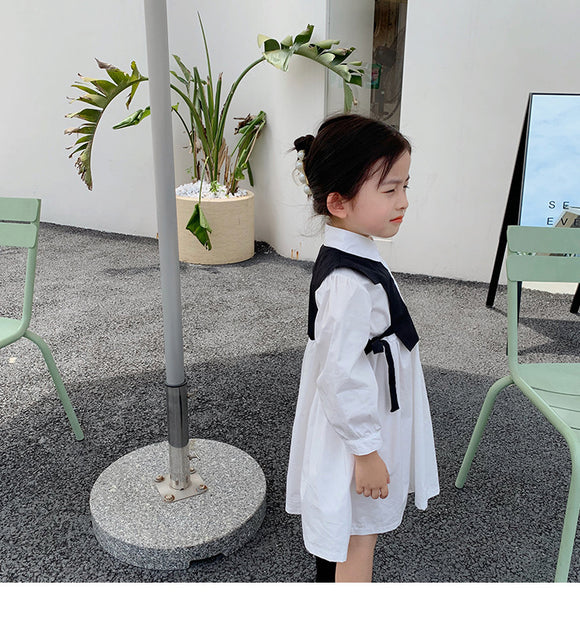 Vestido Princesa Estilo Vaquero Falso Dos Piezas para Niñas