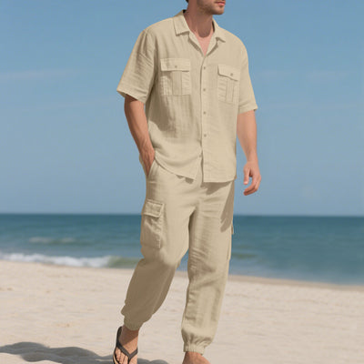 Conjunto de Trabajo Casual: Camisa Manga Corta y Pantalón - Image 11