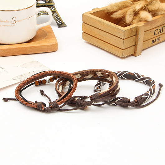 Pulsera de Cuero Trenzada Artesanal Multicapa - Image 10
