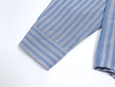 Camisa de Rayas Verticales Manga Larga para Hombre - Image 15
