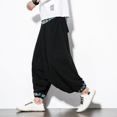 Pantalones Anchos Étnicos Nepaleses con Tirantes Retro para Hombre - Image 7
