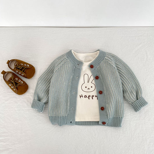 Cardigan Tejido Bicolor para Bebé con Cuello Redondo - Image 14
